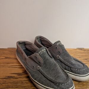 Sperry Charcoal Gray Slip-On Canvas Boat Shoes